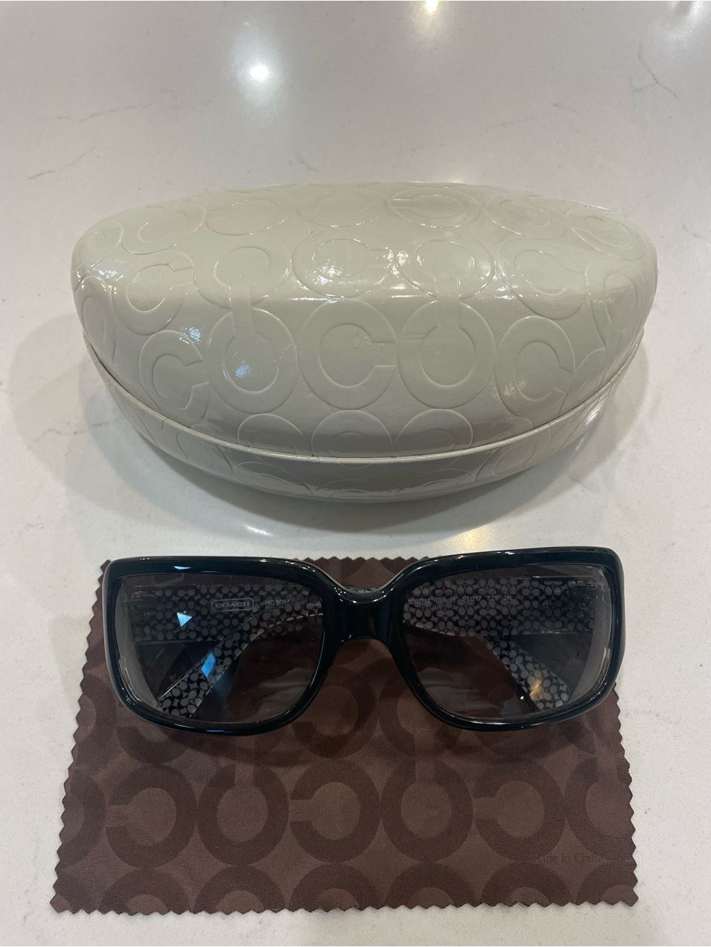 Coach Black Women's Delphine Black Square Sunglasses with Case